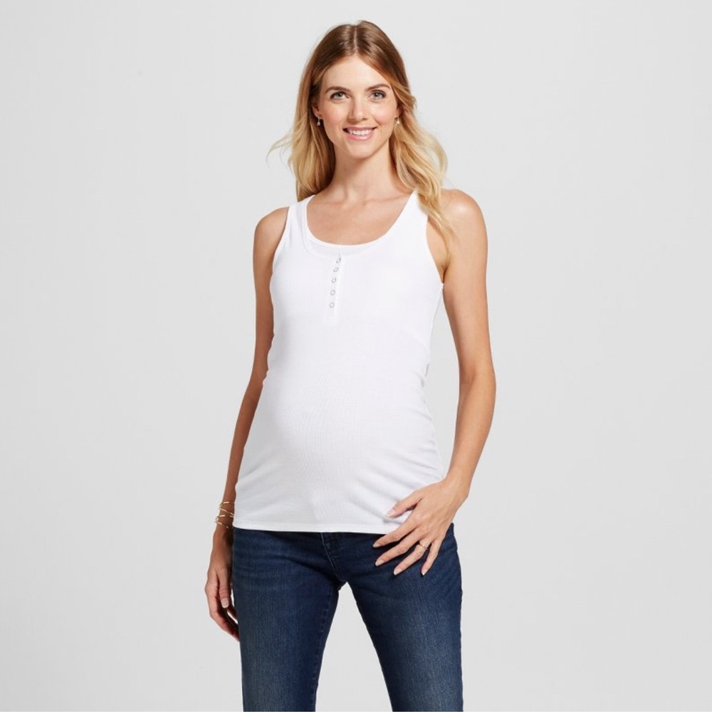 Isabel Maternity and Nursing Henley Tank Top.